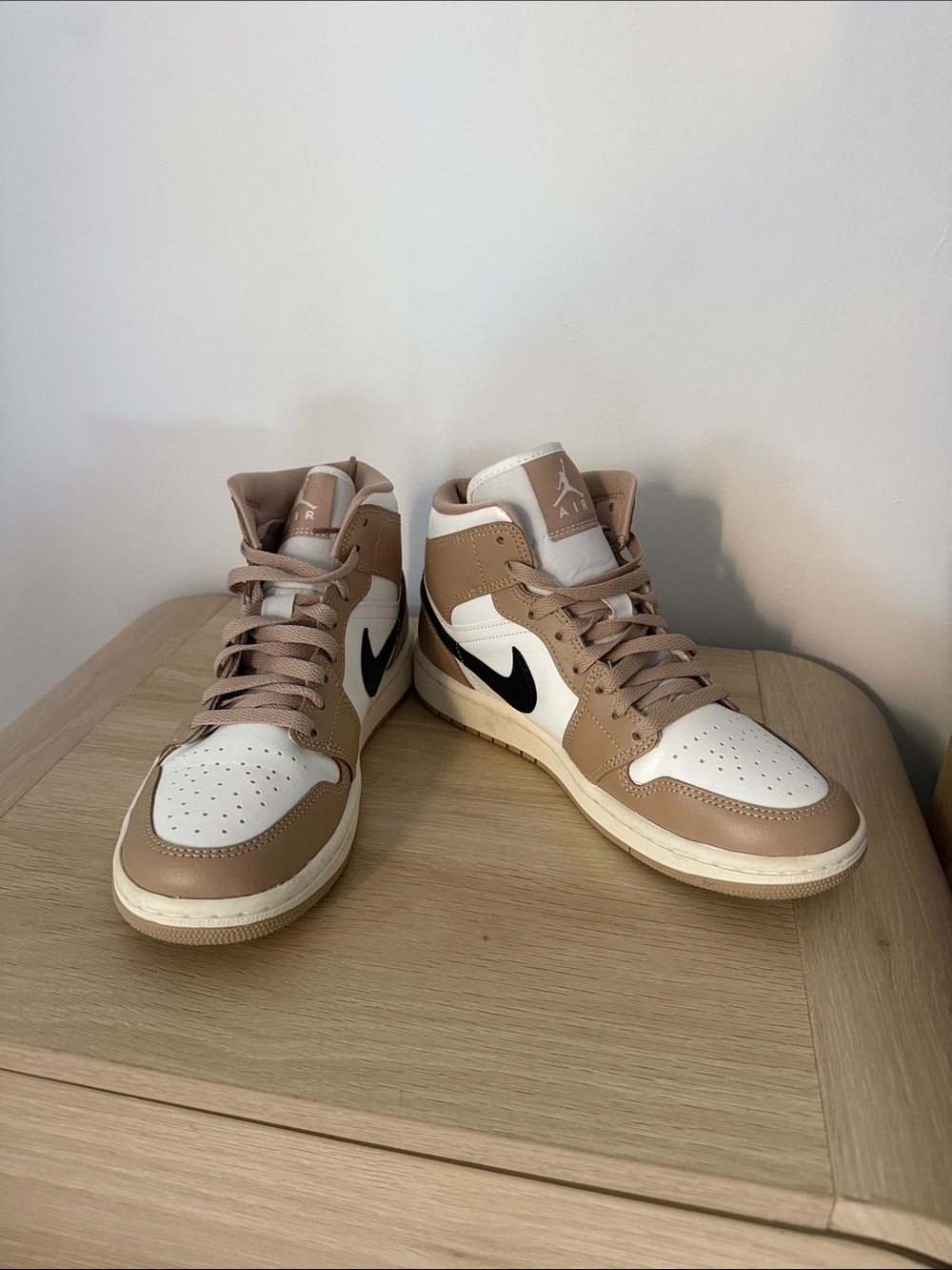 Jordan Mid-Top Sneakers in Tan, White & Black